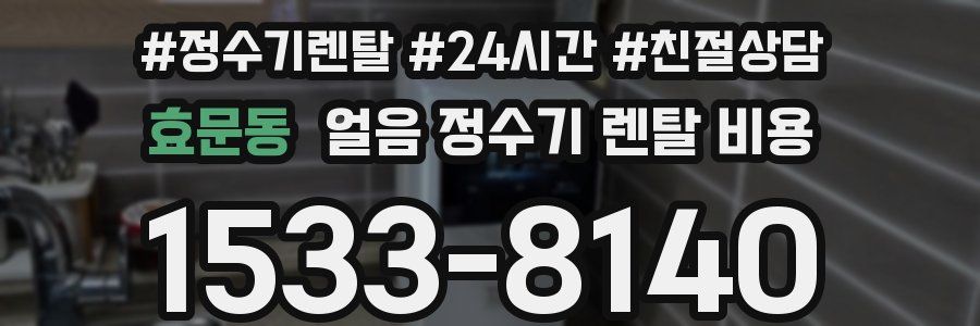 효문동 얼음 정수기 렌탈 비용