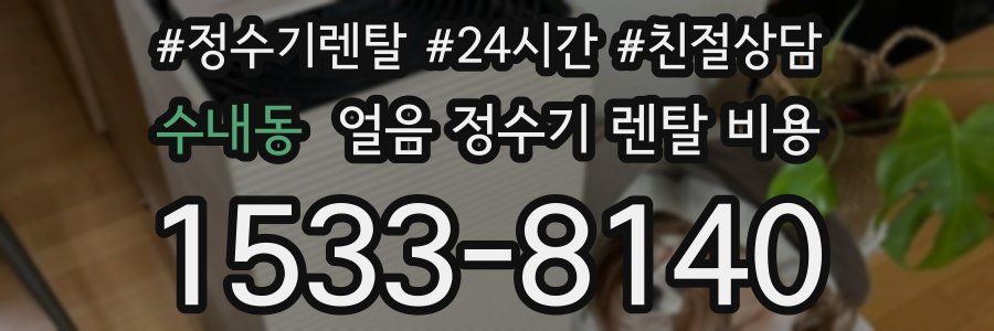 수내동 얼음 정수기 렌탈 비용