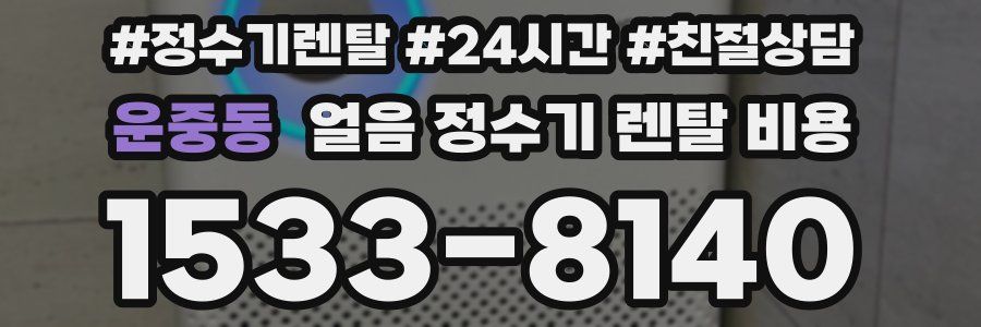 운중동 얼음 정수기 렌탈 비용