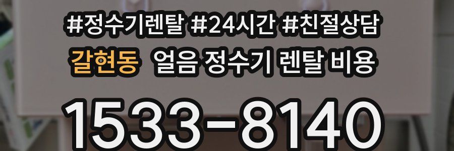 갈현동 얼음 정수기 렌탈 비용