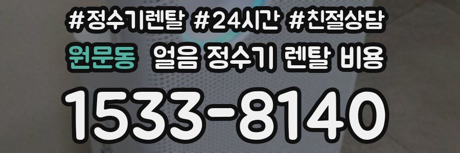 원문동 얼음 정수기 렌탈 비용