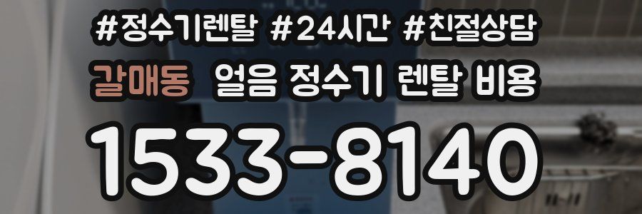 갈매동 얼음 정수기 렌탈 비용