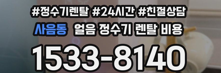 사음동 얼음 정수기 렌탈 비용