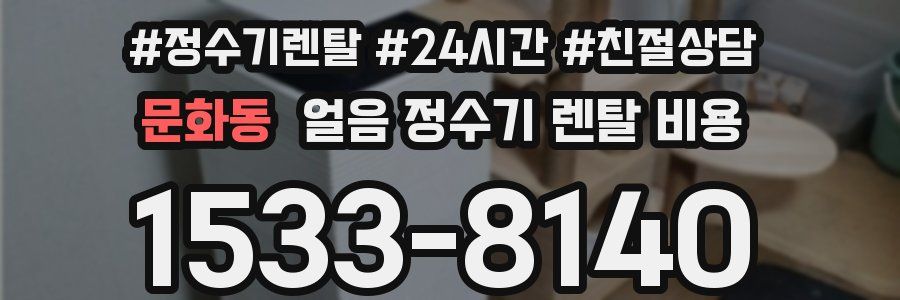 문화동 얼음 정수기 렌탈 비용