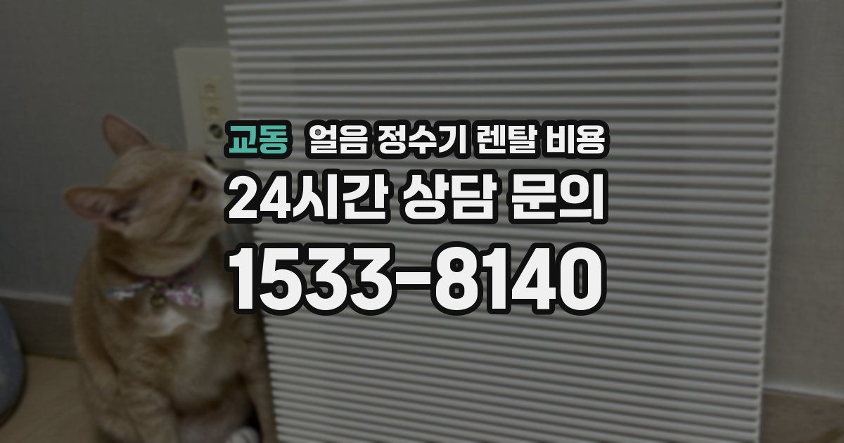 교동 얼음 정수기 렌탈 비용