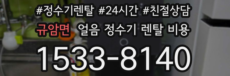 규암면 얼음 정수기 렌탈 비용