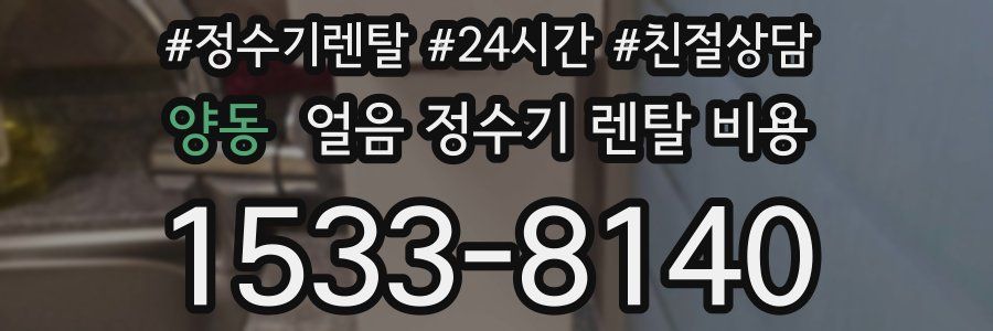 양동 얼음 정수기 렌탈 비용