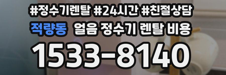 적량동 얼음 정수기 렌탈 비용