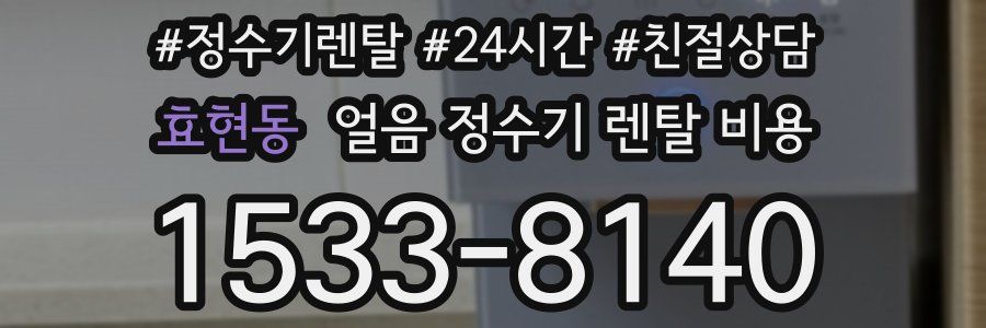 효현동 얼음 정수기 렌탈 비용