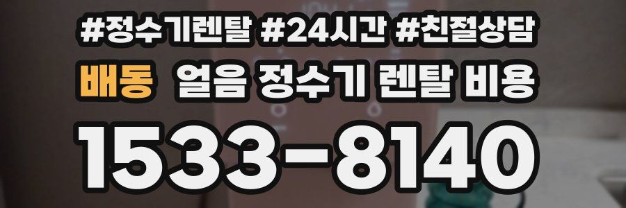 배동 얼음 정수기 렌탈 비용
