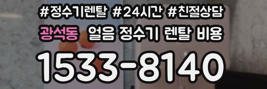 광석동 얼음 정수기 렌탈 비용