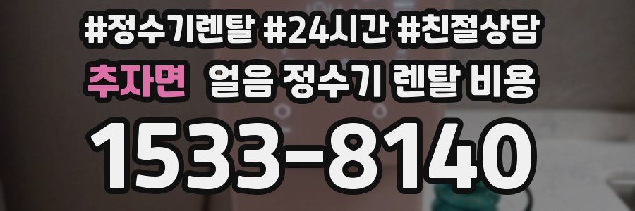 추자면 얼음 정수기 렌탈 비용