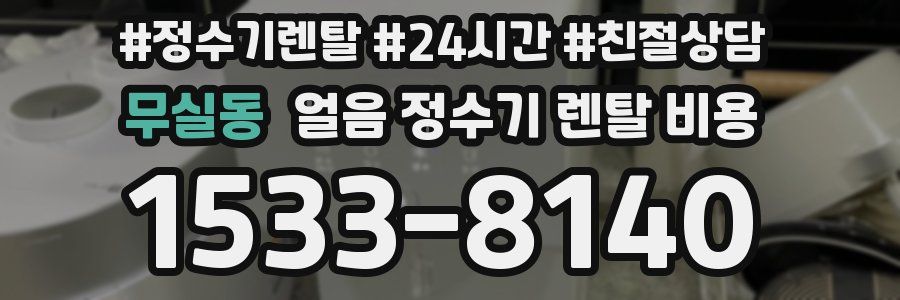 무실동 얼음 정수기 렌탈 비용