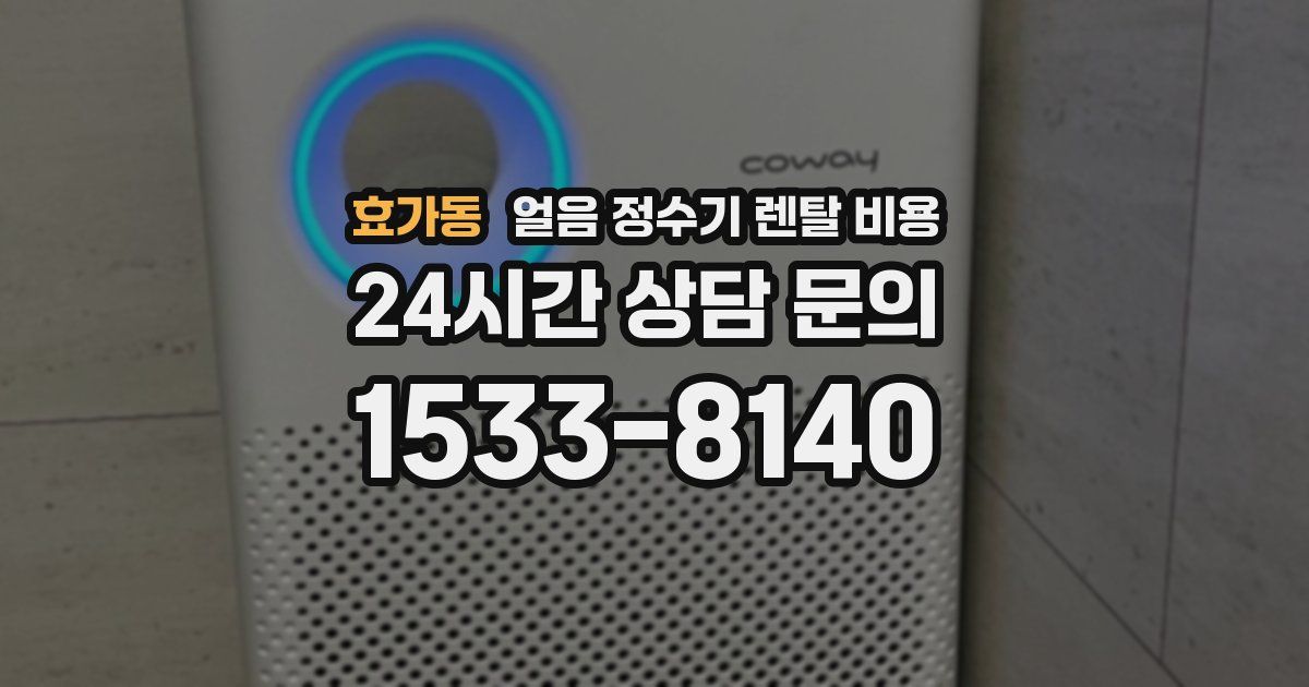효가동 얼음 정수기 렌탈 비용