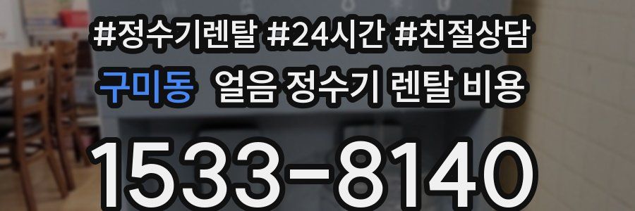 구미동 얼음 정수기 렌탈 비용