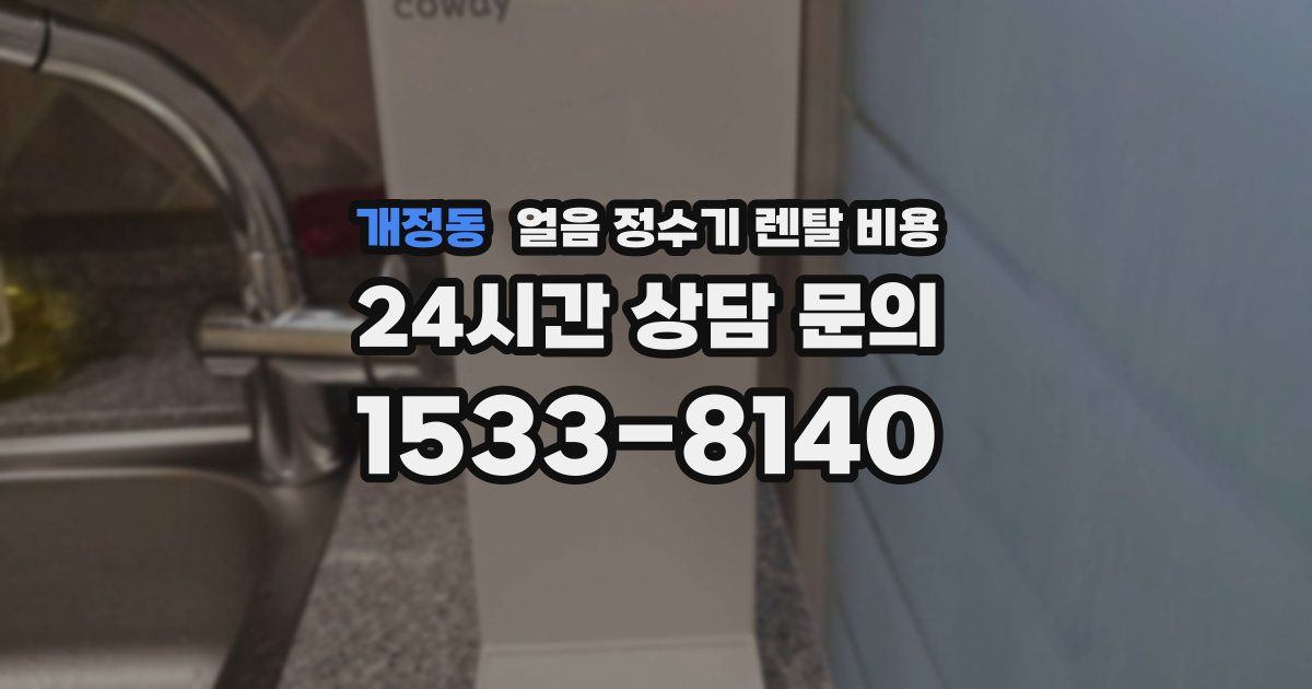 개정동 얼음 정수기 렌탈 비용