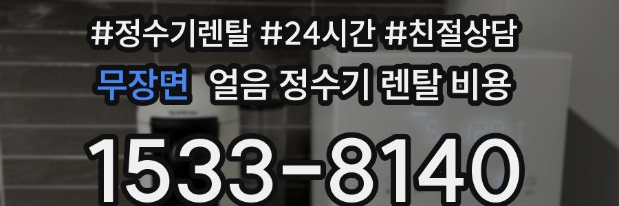 무장면 얼음 정수기 렌탈 비용