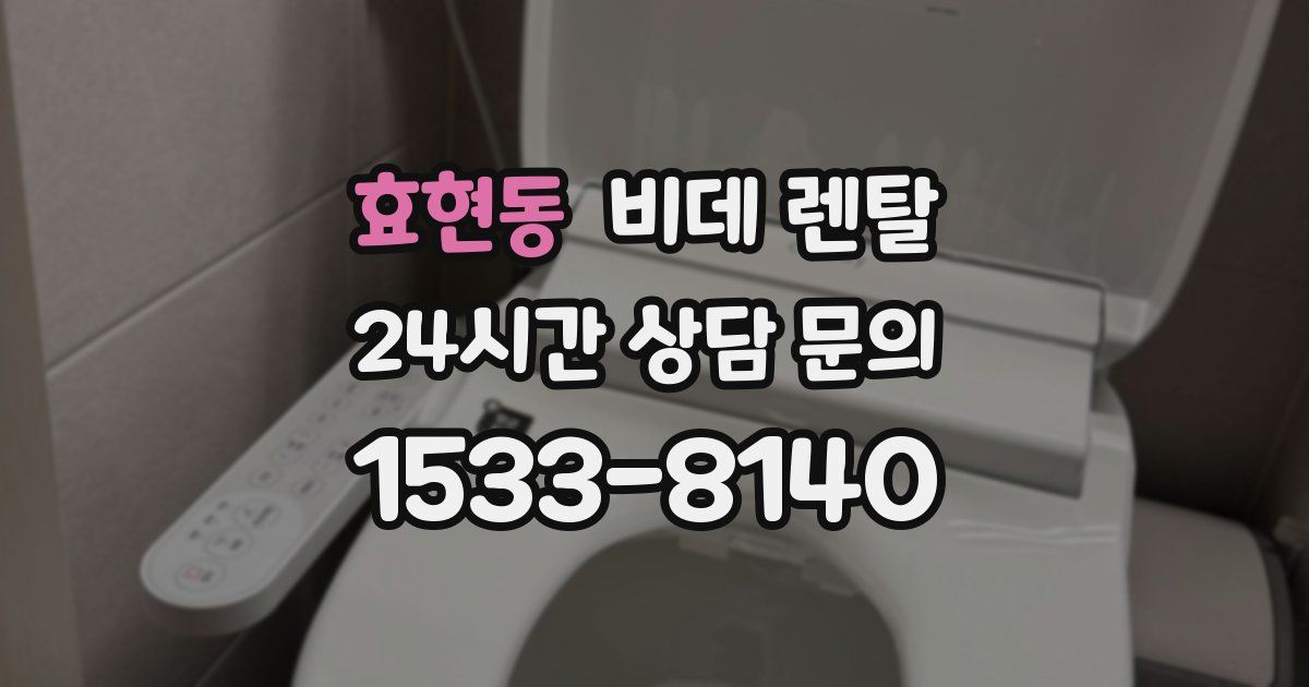 효현동 비데 렌탈