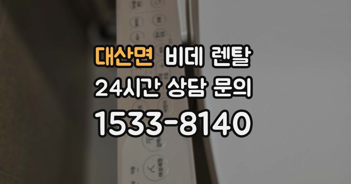 대산면 비데 렌탈