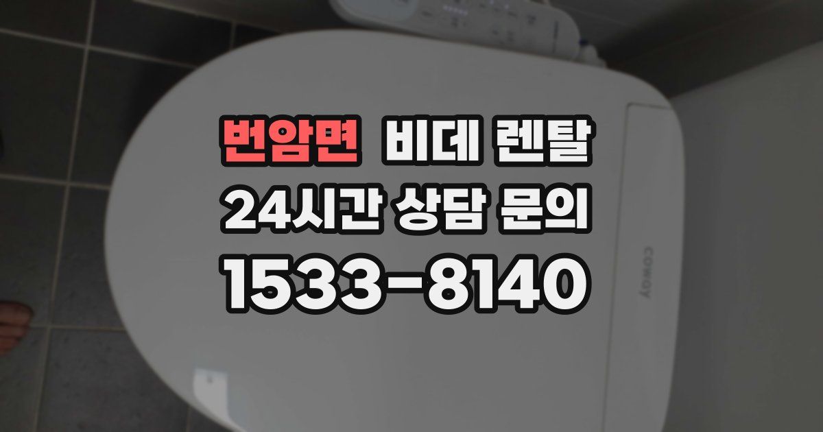 번암면 비데 렌탈