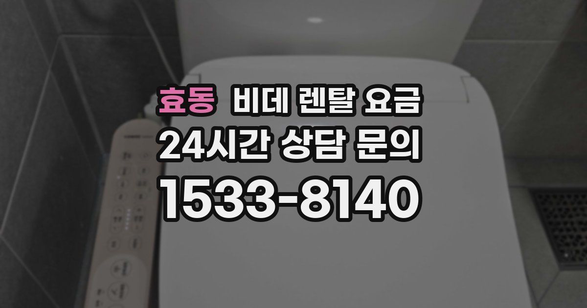 효동 비데 렌탈 요금