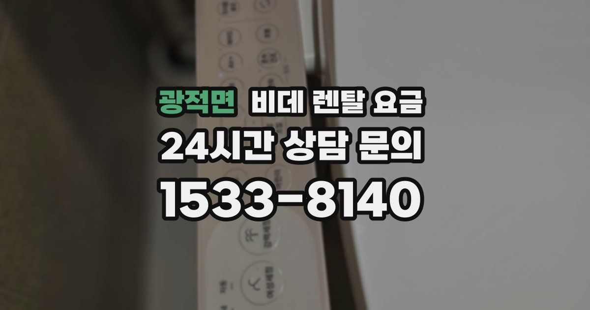 광적면 비데 렌탈 요금