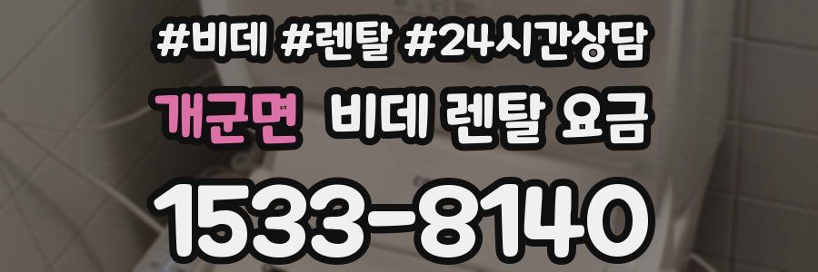 개군면 비데 렌탈 요금