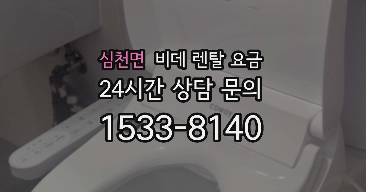 심천면 비데 렌탈 요금