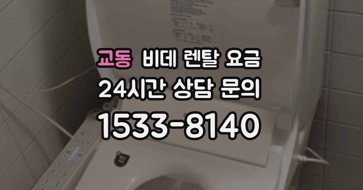 교동 비데 렌탈 요금