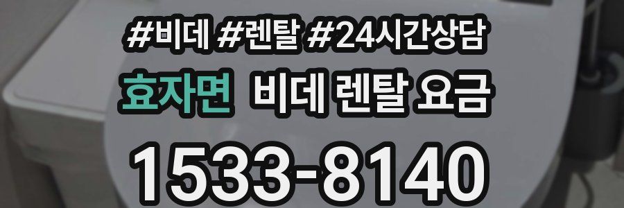 효자면 비데 렌탈 요금