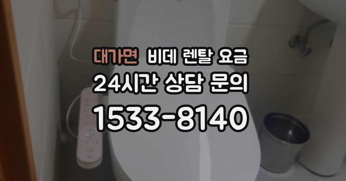 대가면 비데 렌탈 요금
