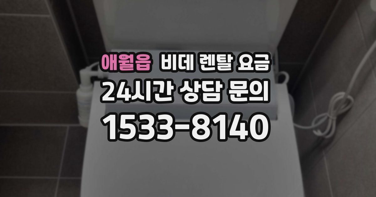 애월읍 비데 렌탈 요금