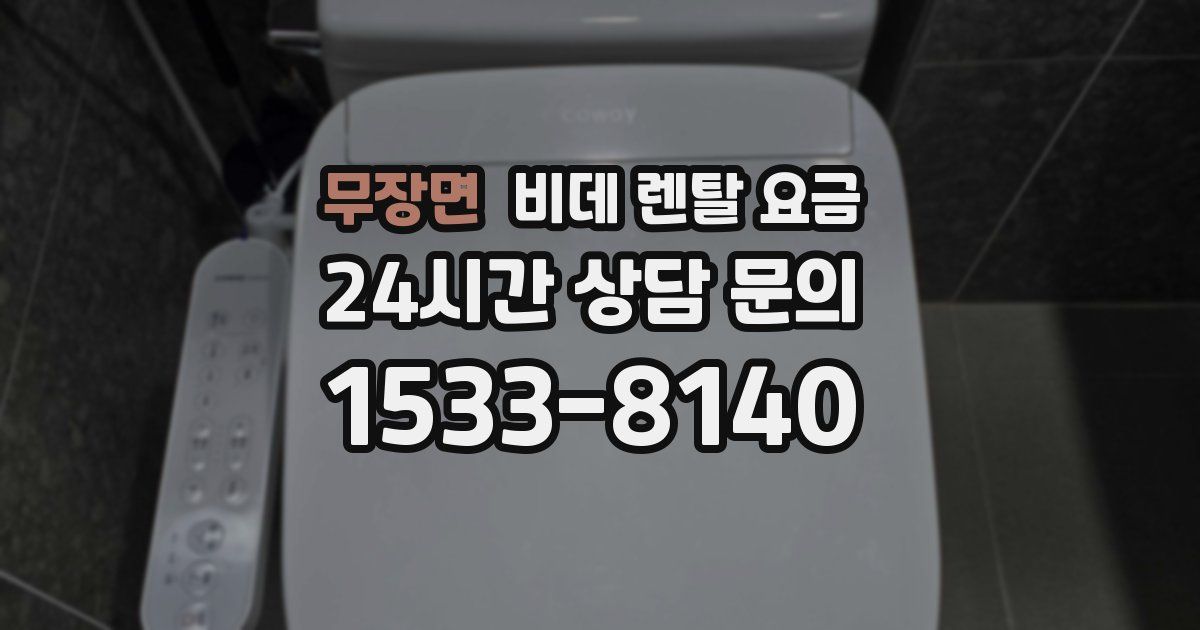 무장면 비데 렌탈 요금