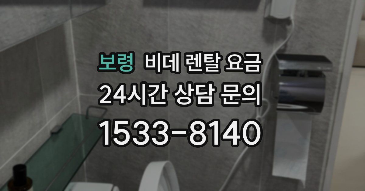 보령 비데 렌탈 요금