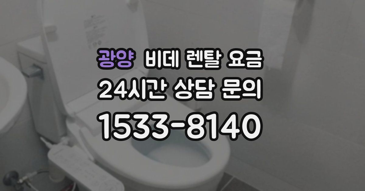 광양 비데 렌탈 요금