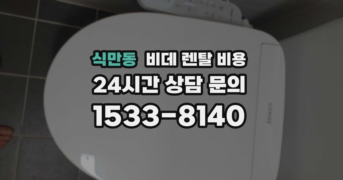 식만동 비데 렌탈 비용