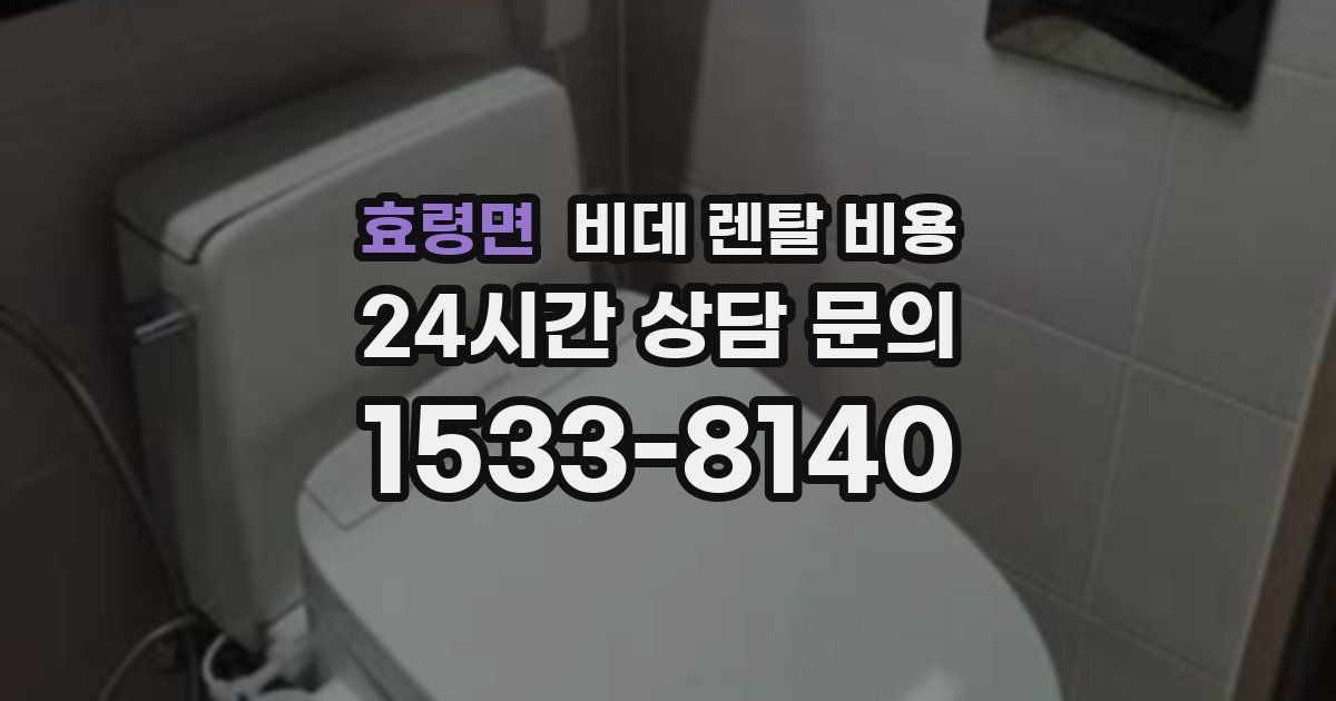 효령면 비데 렌탈 비용