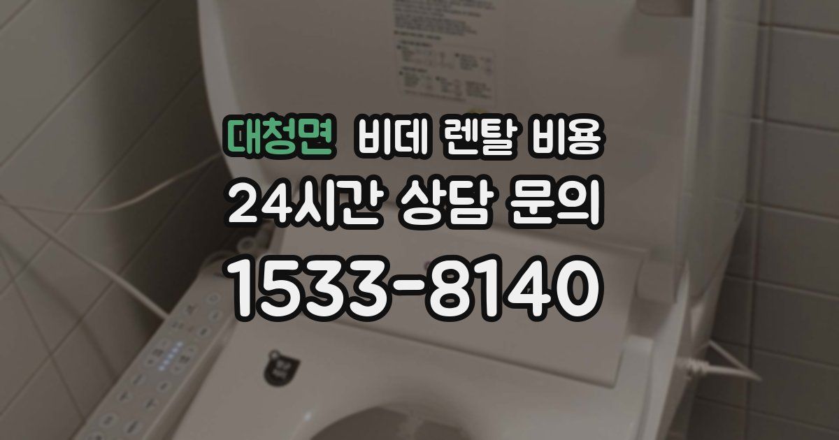대청면 비데 렌탈 비용