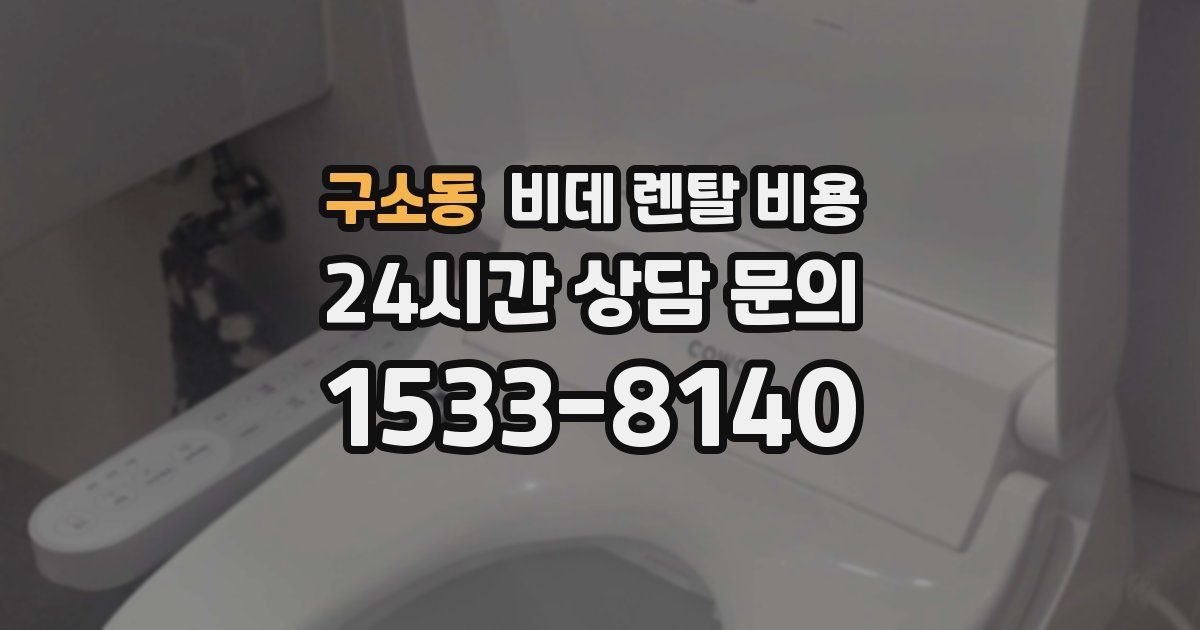 구소동 비데 렌탈 비용