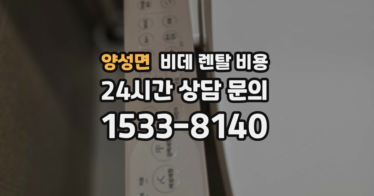 양성면 비데 렌탈 비용