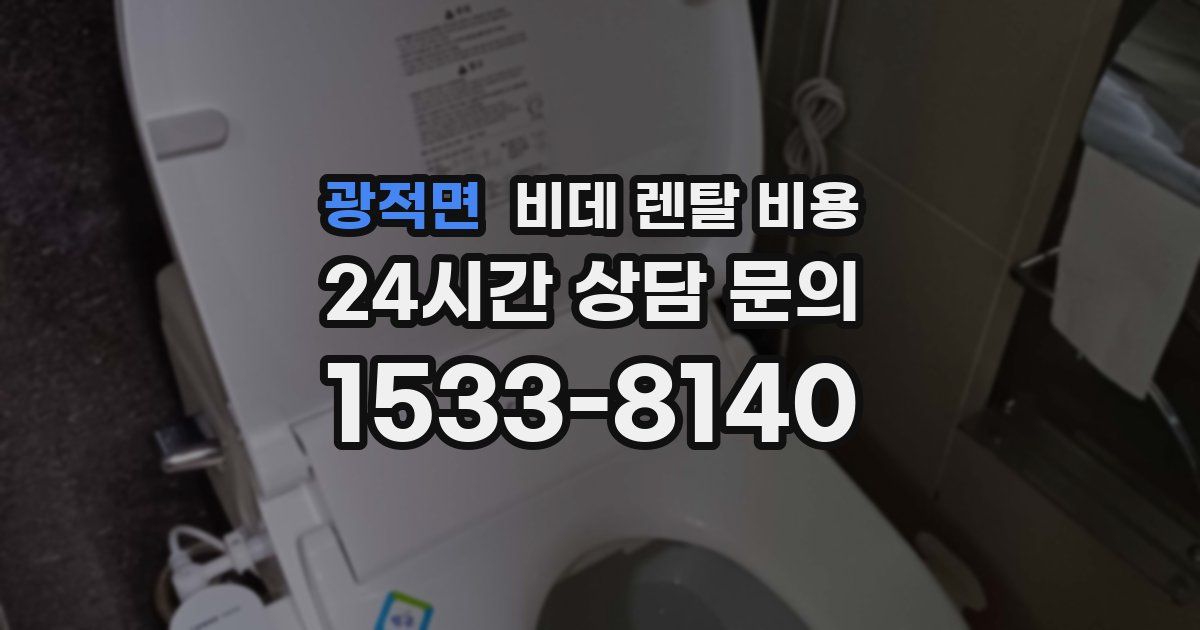 광적면 비데 렌탈 비용