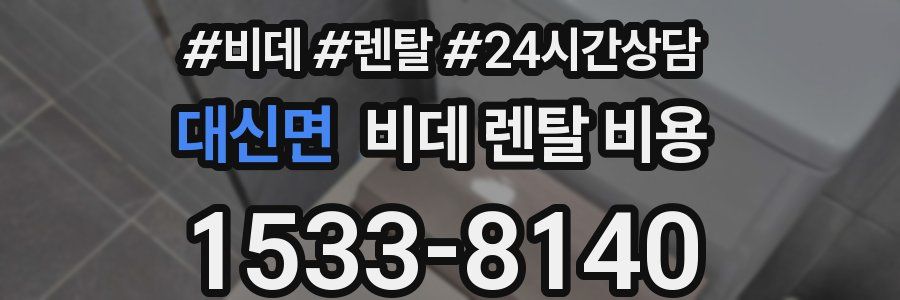 대신면 비데 렌탈 비용