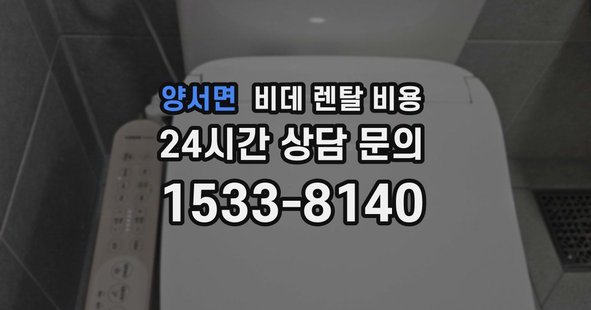 양서면 비데 렌탈 비용