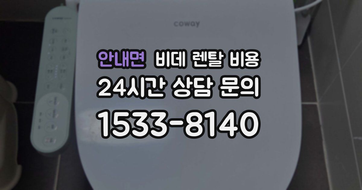 안내면 비데 렌탈 비용