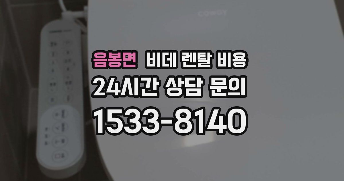 음봉면 비데 렌탈 비용