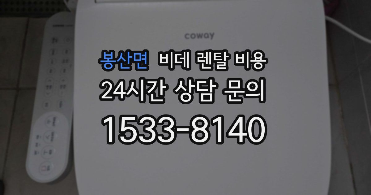 봉산면 비데 렌탈 비용