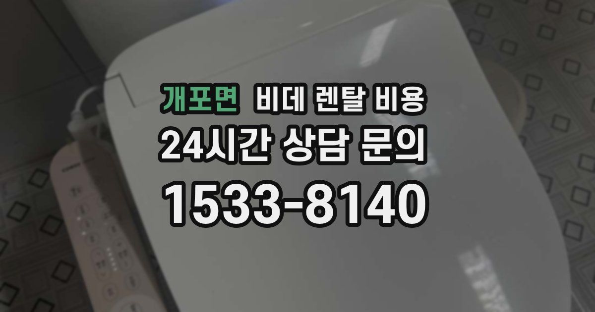 개포면 비데 렌탈 비용