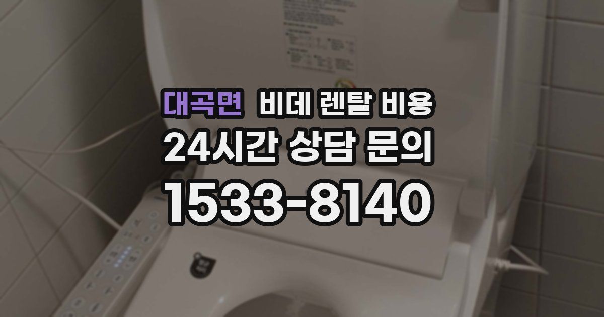 대곡면 비데 렌탈 비용