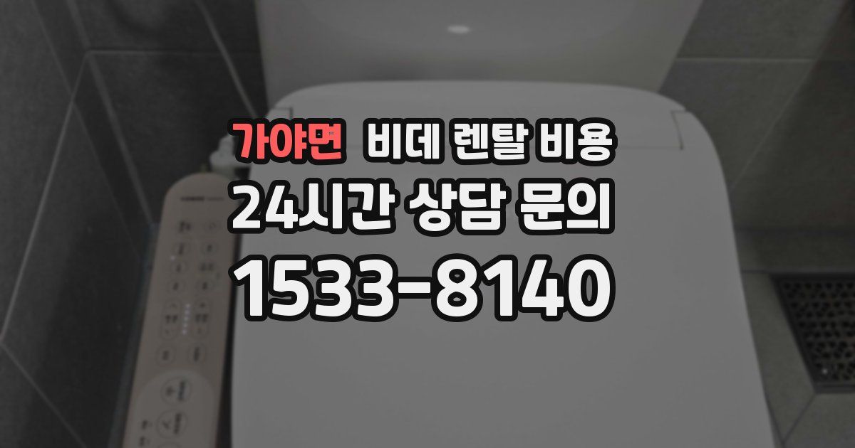 가야면 비데 렌탈 비용