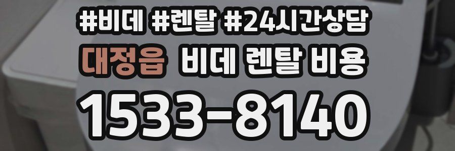 대정읍 비데 렌탈 비용